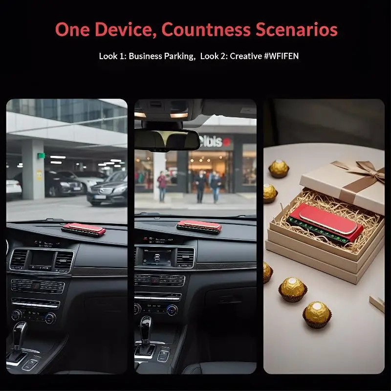 Temporary Car Park Stop Card with Phone Number Plate Hidden Anti-Theft Design Easy Contact for Drivers