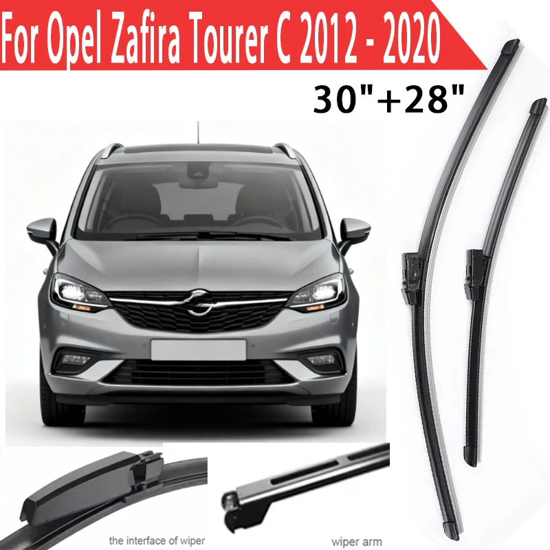 

Wiper LHD Front Wiper Blades For Opel Zafira Tourer C 2012 - 2020 Windshield Windscreen Window Brush 30"+28"" Accessories