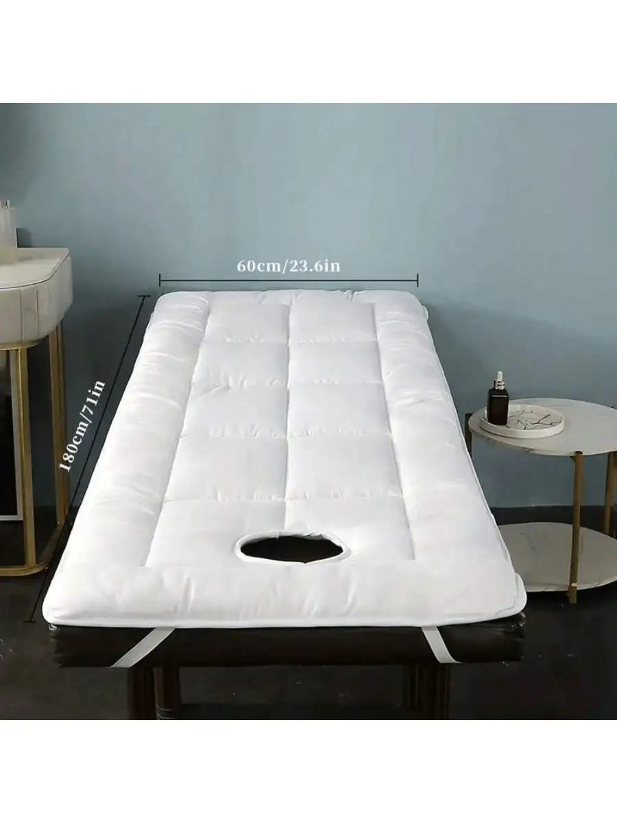 

2026 1pcs Soft Thick Spa Massage Table Pad & Face Cradle Set - Comfortable Facial Bed Cover With Holes