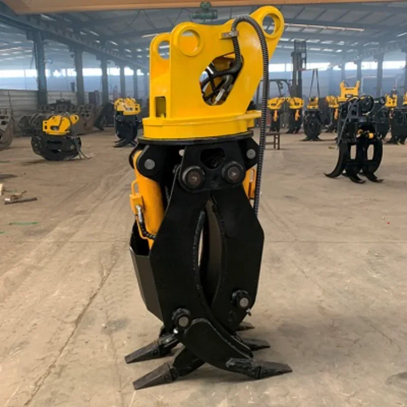 YG Backhoe Attachments Grapple Metal Scrap Wood Grab 360° Hydraulic Rotation Metal Scrap Wood Grab