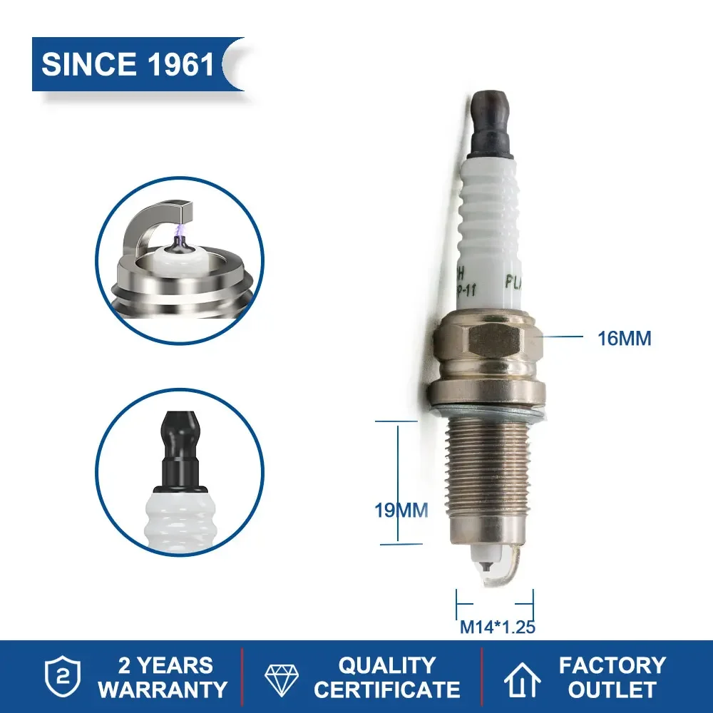 4-8PCS Candles Replace for PZFR5D-11 PZFR5J-11 PZFR5Q-11 ZFR5E-11 Denso K16GPR-U11 Double Platinum Spark Plugs TORCH K5RTSPP-11 - Image 2