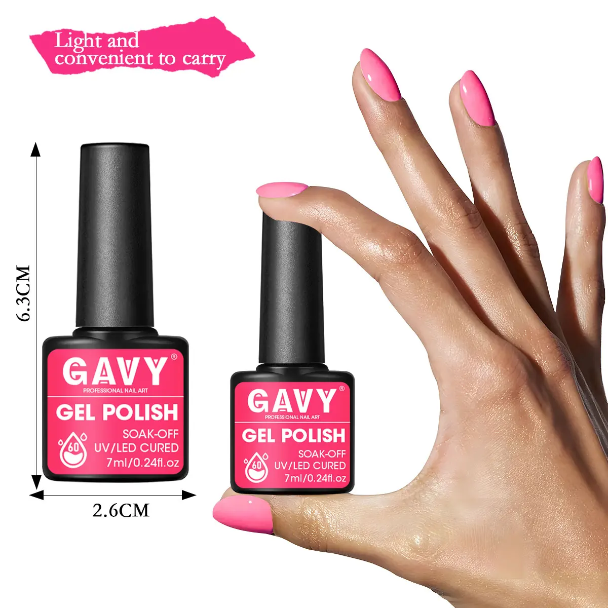 GAVY ชุดยาทาเล็บเจล 6 ชิ้น, 0.24 ออนซ์ต่อขวด, LED ยาทาเล็บกึ่งถาวรแบบถอดได้ Clear Top Coat, DIY Starter Kit