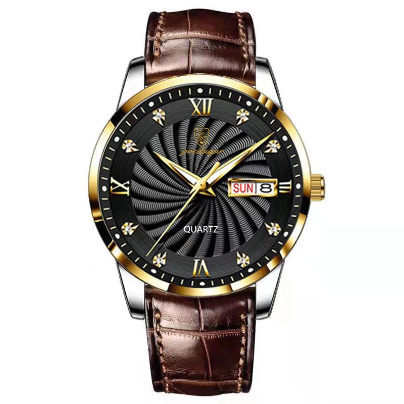 Poe dagar Luxus Leder Herren Armbanduhren Business Casual Top Marke wasserdichte Quarzuhr Mann Sport leuchtende Datum Männer Uhr neu