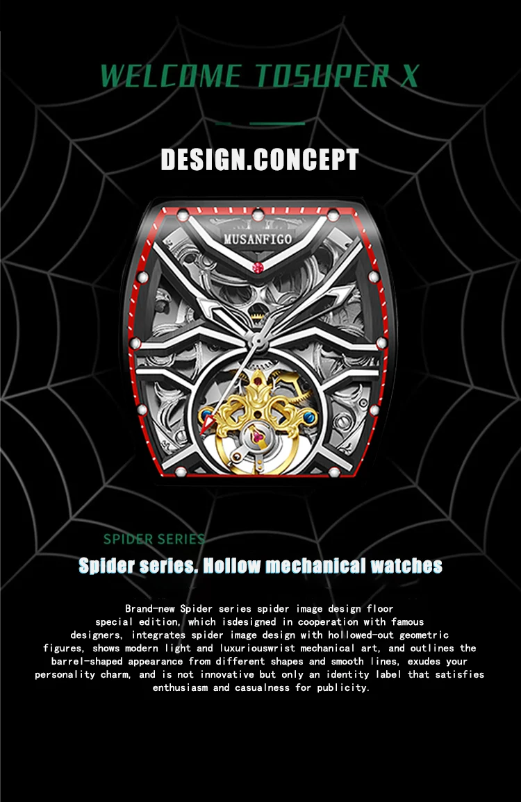 Fully Automatic Skeleton Mechanical Watch, Fashionable Personality, Luxury Hot Men's Watch, Casual Business Watch