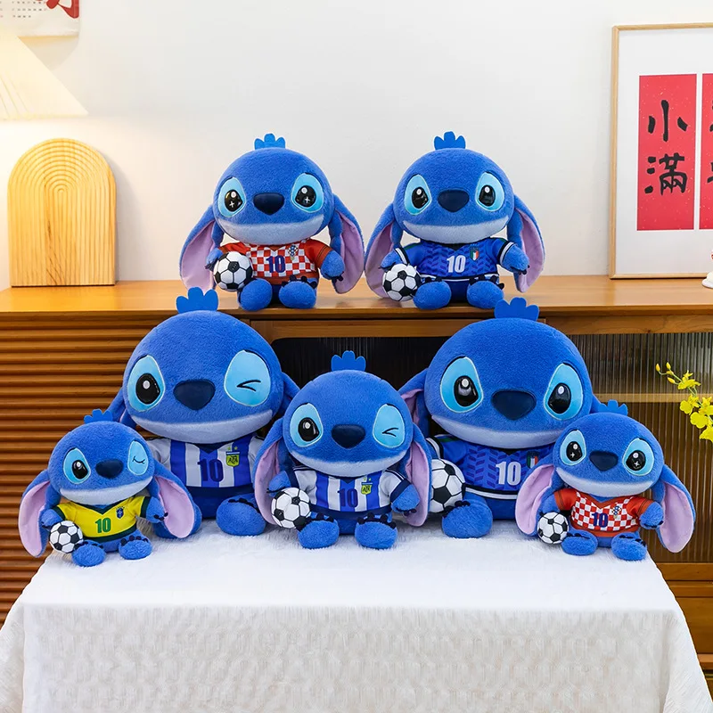 Muñecos de Peluche de Stitch de Disney, Estrella de Fútbol, 2026, Juguetes de Peluche de Anime, Regalo Kawaii para Niños, Cumpleaños, Navidad