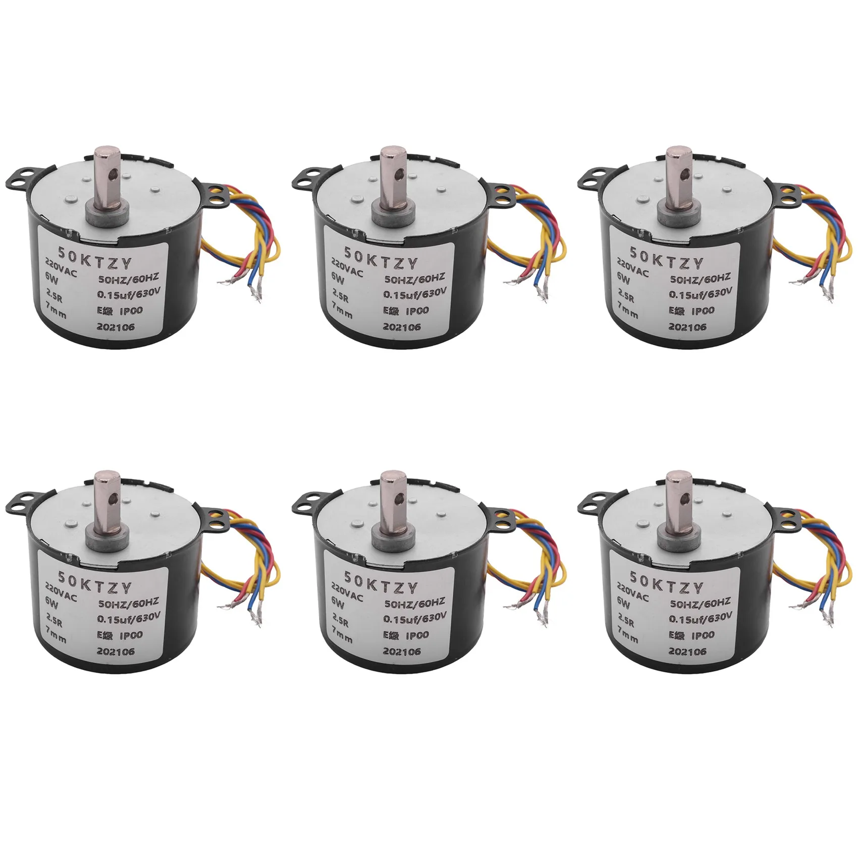 

Новый синхронный мотор-редуктор переменного тока 6X 50KTYZ AC220V 10W 0.5A 2.5 об/мин с постоянными магнитами, CW/CCW