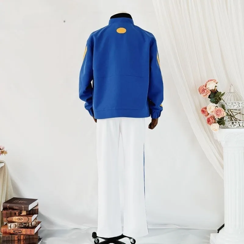 フェリックスコスチューム アニメ リンク クリック コスプレ ブルー ジャケット トップ ホワイト パンツ カジュアルウェア ロールプレイ衣装 メンズ ハロウィン カーニバル パーティー用