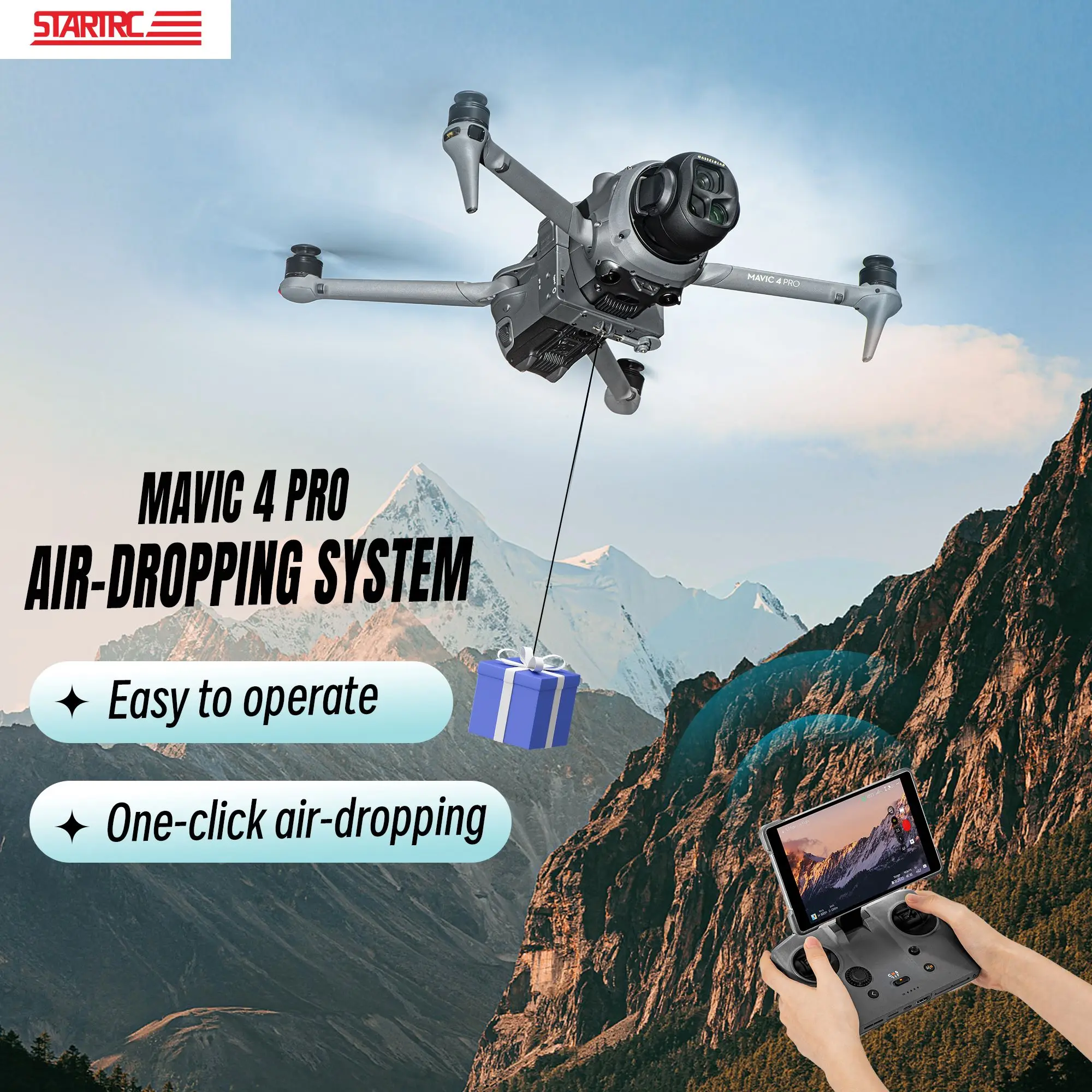 

STARTRC Drone Airdrop System Thrower For DJI Mavic 4 Pro Photosensitive Dispenser Fish Gift Wedding Rescue Deliver Accessories