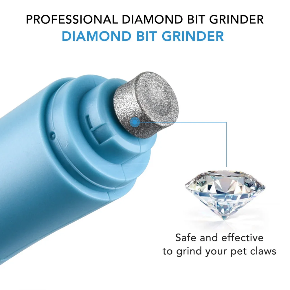 

Electric Nail Grinder 2in1 Head Replacement Quiet Diamond Grinding Dog Claw Trimmer Grooming Tool Pet Nail Clipper Pet Supplies