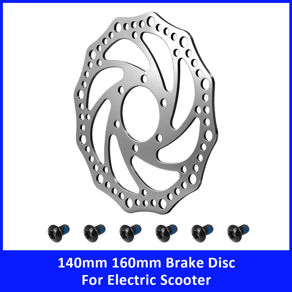 140mm 160mm Stainless Steel Brake Disc for Electric Scooter Rotor Pad with 6 Screw Electric Scooter Accessories Replacement Part