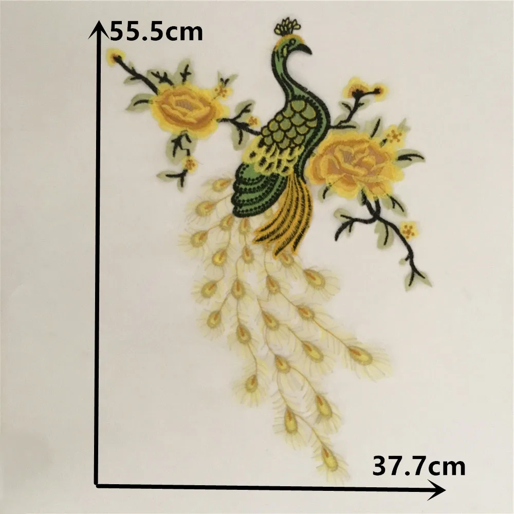 Polyester colored embroidered tulle peacock pattern embroidered sewing lace DIY decoration paired with clothing accessories lace