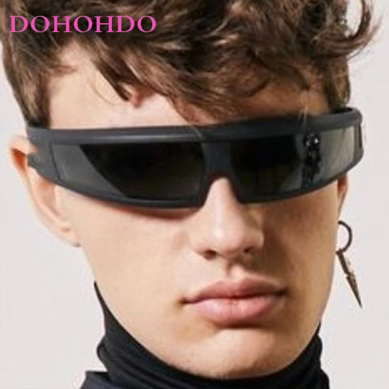 

Trendy Steampunk Rectangle One - Piece Women Sunglasses Luxury Brand Design Men Sunglass Outdoor Sports Windproof Goggles UV400