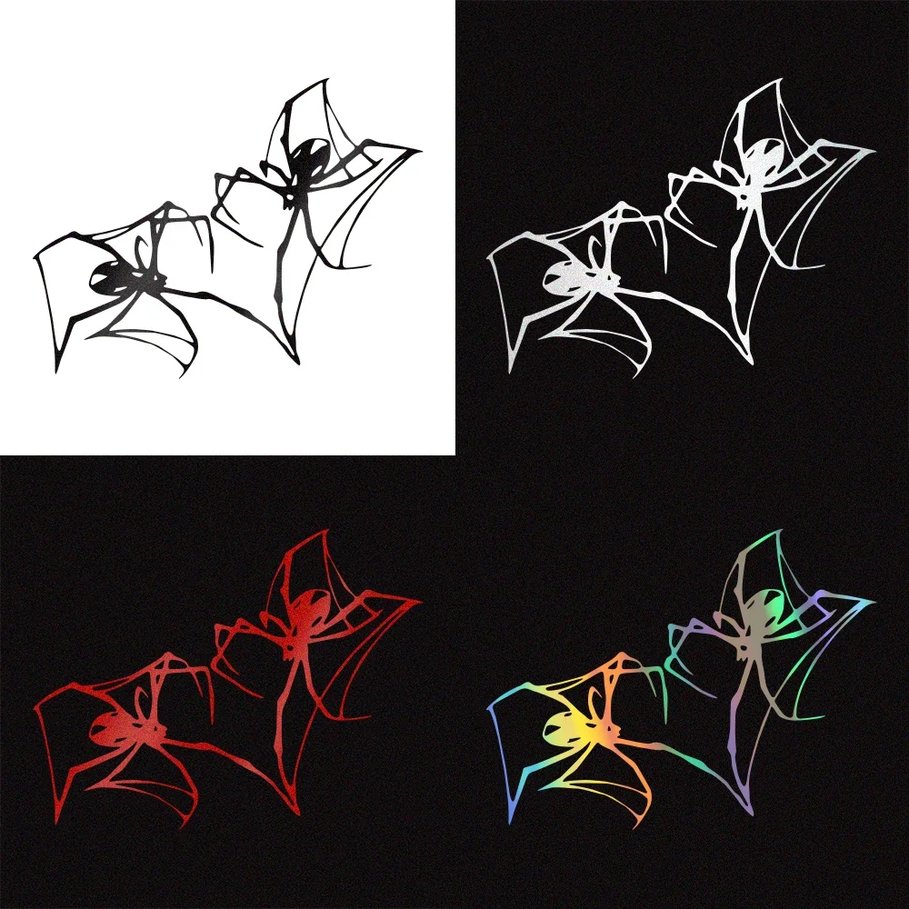 

25.4x14cm Black Widow Spiders Heart Reflective Car Sticker Auto Body Window Motorcycle Vinyl Decal Car Decoration Accessories