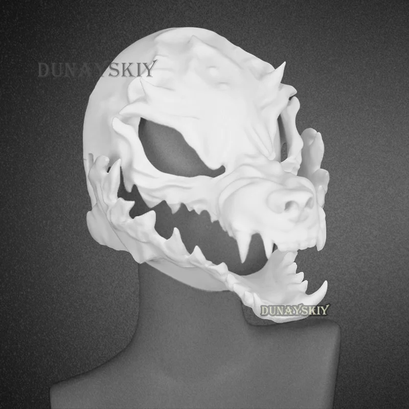 Halloween  Party Mask Anime Dog Skeleton Masks Bone Skull Animals Mask Cosplay Furry Gloves Costume Props 3d Printed