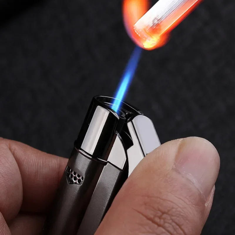 Metal Jet Welding Torch Lighters Butane Gas Turbo Windproof Lighters Cigar Cigarette Lighters Men\'s Gifts Outdoor Ignition Tools