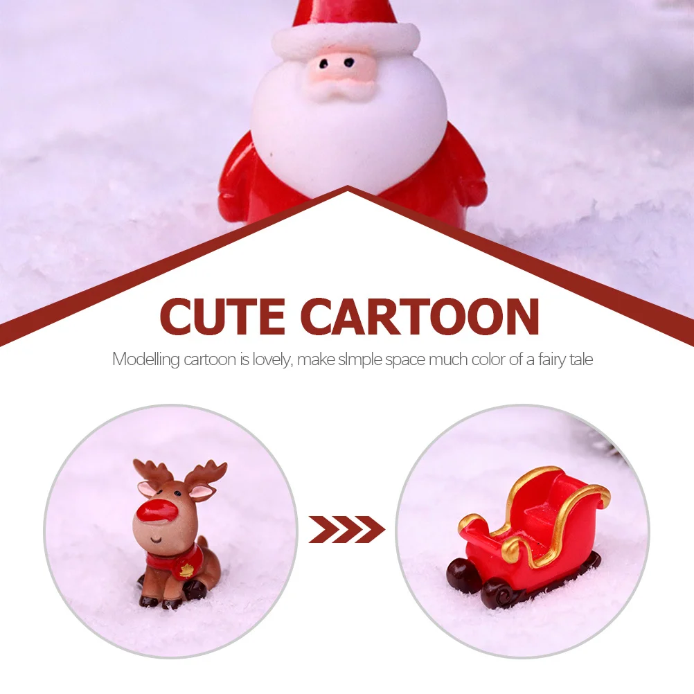 6 قطعة تماثيل سانتا عيد الميلاد الراتنج مصغرة ديكور لحديقة المنزل مكتب عيد الميلاد حفلة داخلي في الهواء الطلق الديكور احتفالي صغير