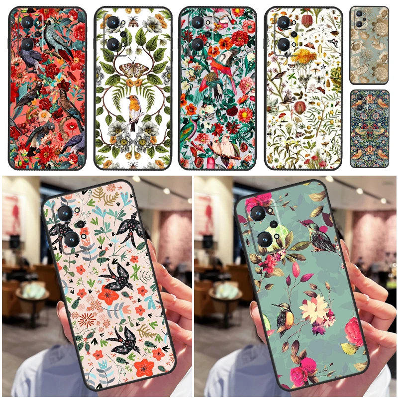 Garden Birds For OPPO Realme C33 C55 C35 C31 C30 C21Y C25 C11 C15 GT Neo 5 3T 2T 8 9 10 11 Pro Plus Case