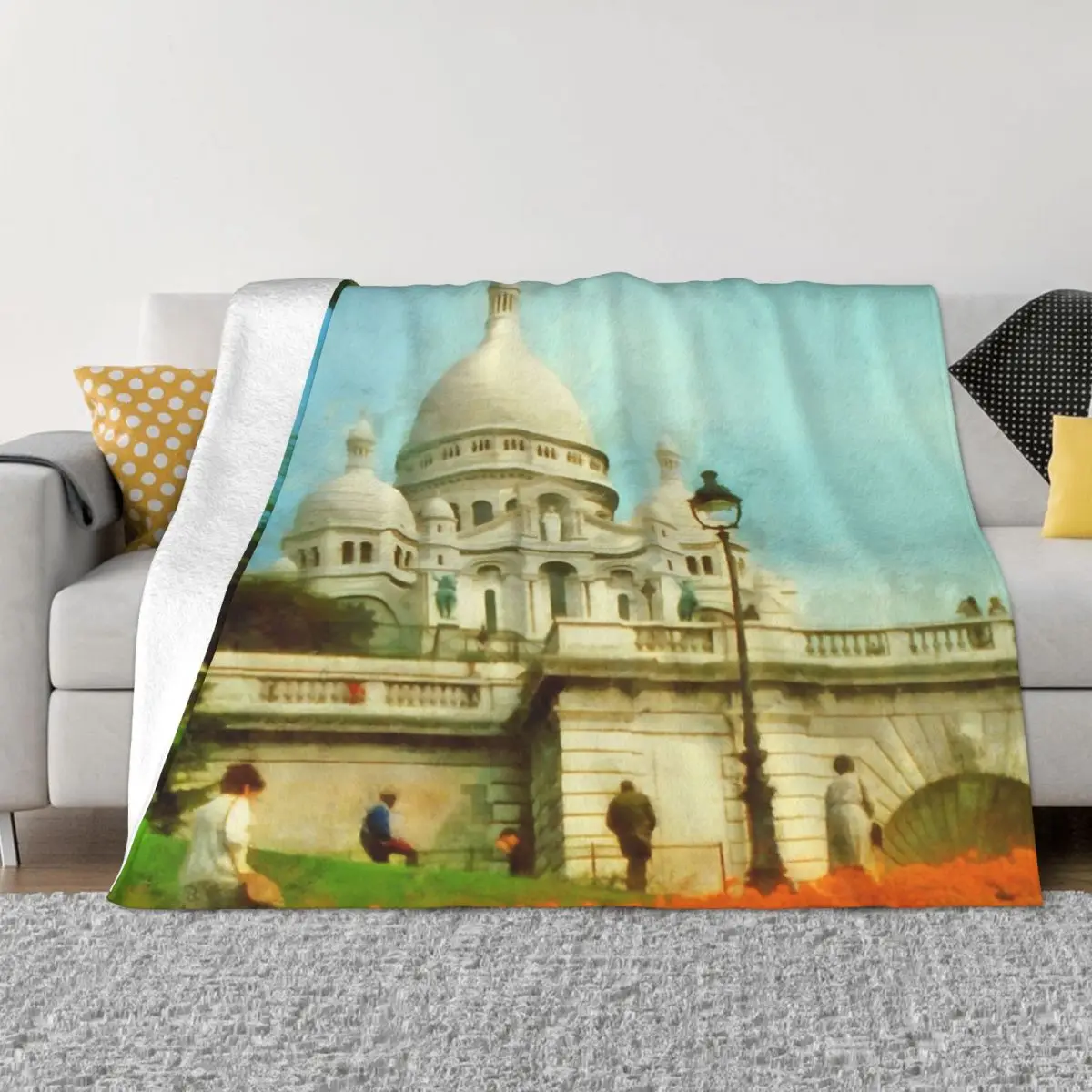 Sacre Coeur Paris France Anime Knee Blanket Quilt For Bed Thin Wadding Blanket Throw Blanket