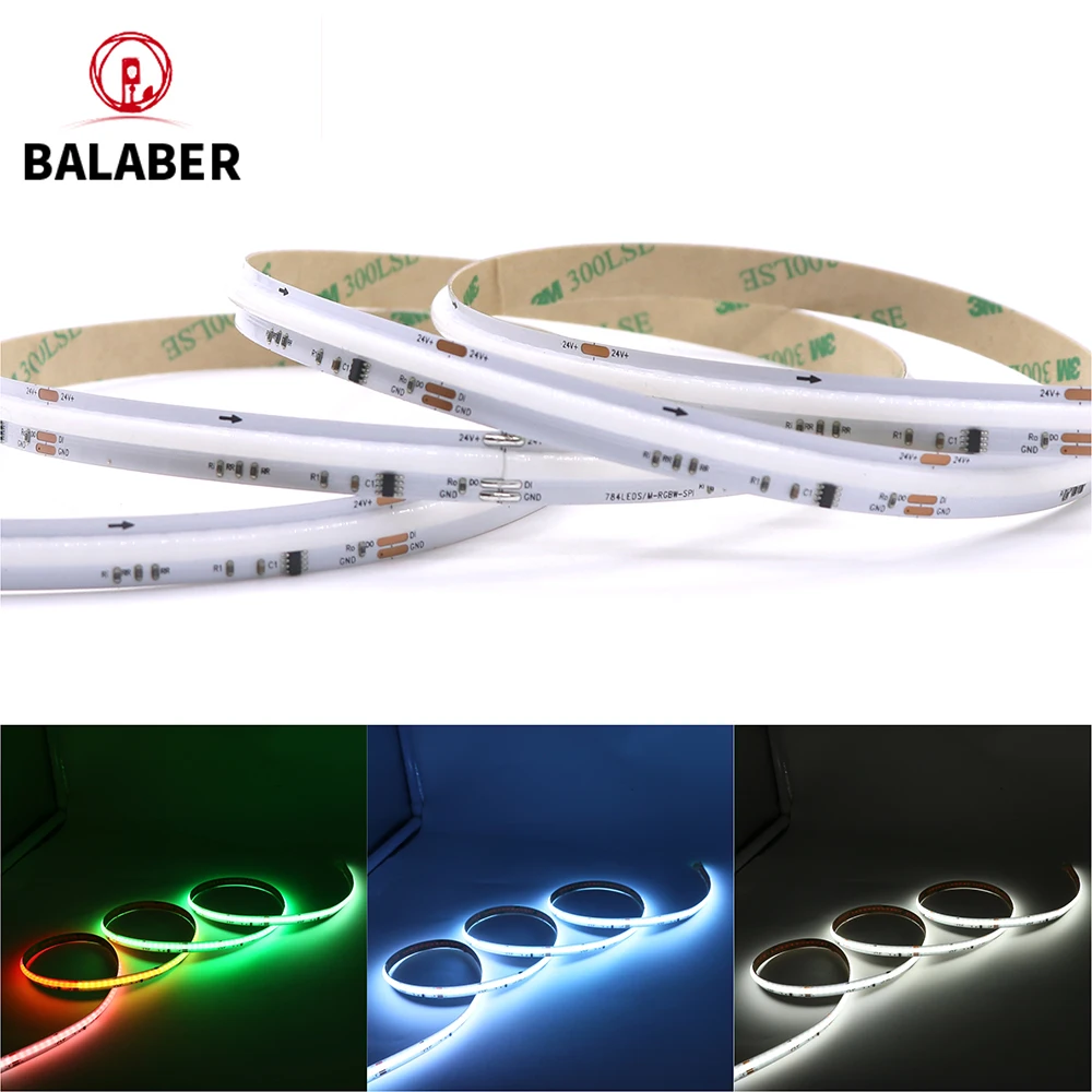 

FCOB SPI RGBW IC LED Light Strip 784 LEDs WS2814 Addressable Dream Color 12mm DC24V SK6812 High Flexible FOB COB Lights Room Dec