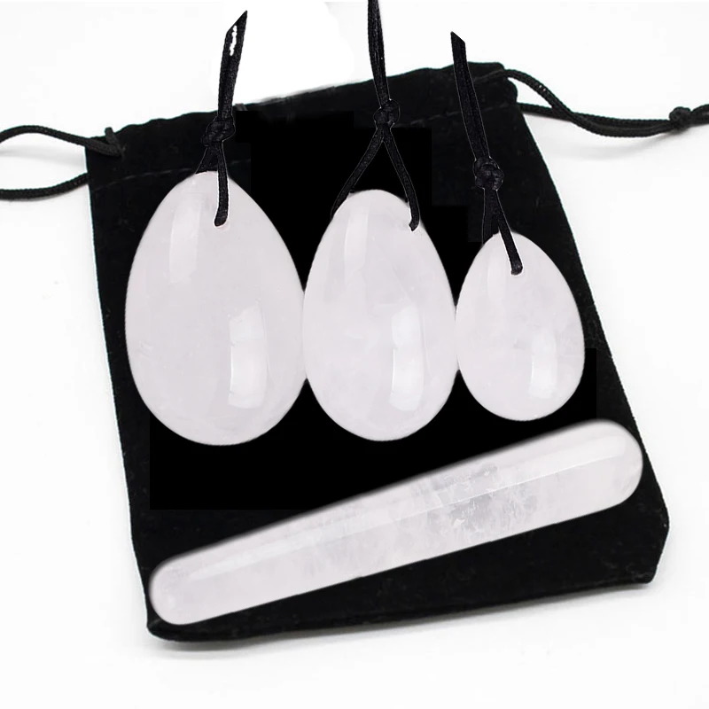 White Crystal Yoni Egg Set Rock Crystal Jade Vaginal Muscle Tightening Massage Ball Women Beginner Pelvic Floor Training Tools