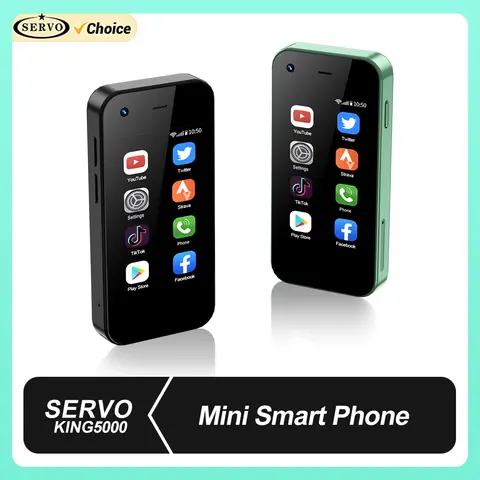 SERVO 소형 안드로이드 스마트폰, 3G 듀얼 SIM, 2.5 인치 디스플레이, 2GB RAM, 16GB ROM, 미니 포켓, 저렴한 휴대폰, 무료 배송, KING5000