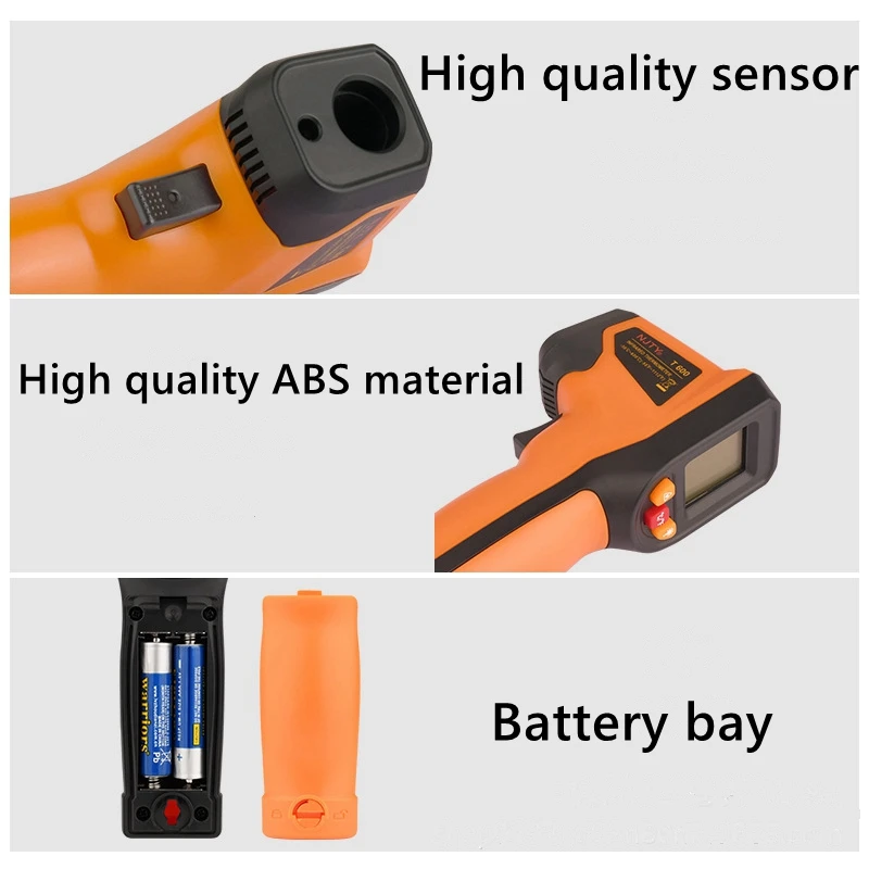 NJTY T400 T400A T600 T600A Digital Infrared Thermometer Laser Thermometer Non Contact Laser Thermometer Industrial Tool