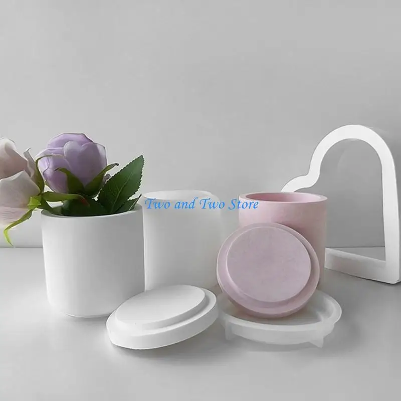 HX6F 3pcs/set Candlestick Mold Resin Jar Silicone Mould for Making Holder Ornament Epoxy Resin Casting Molds DIY Craft