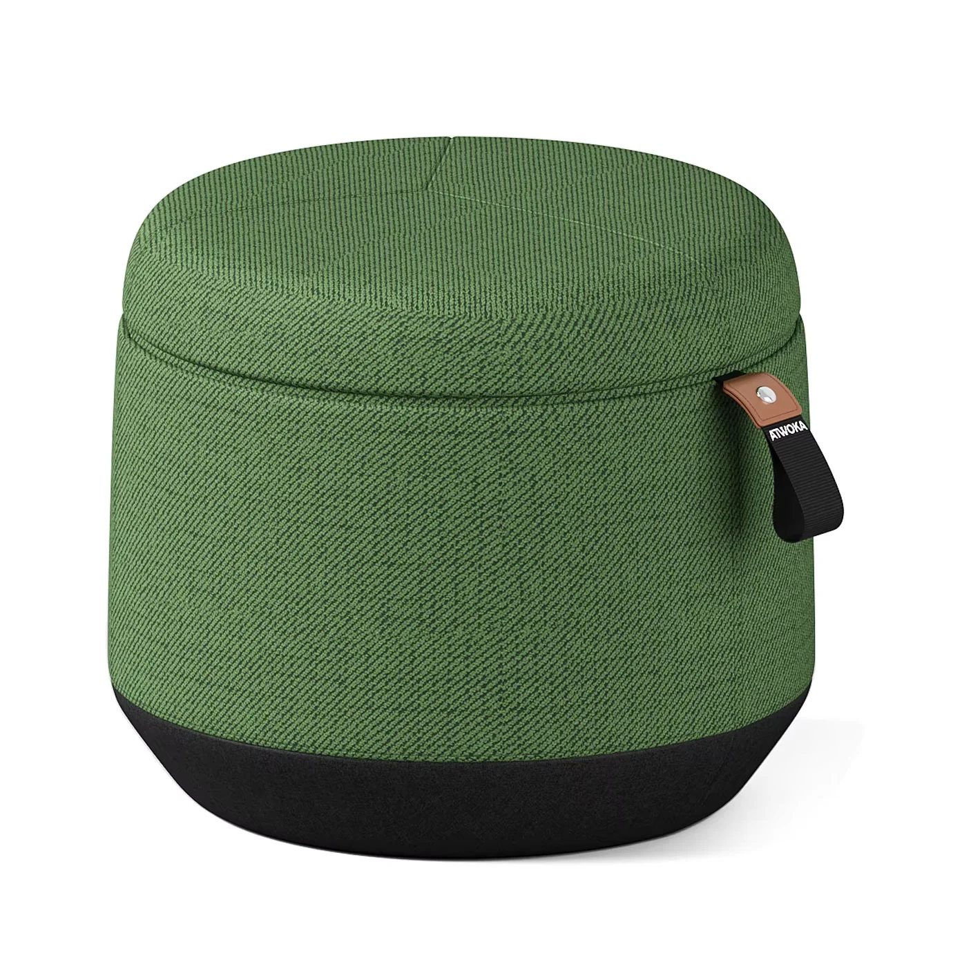 Compact Round Pouf Stool Fabric Ottoman Seat for Office Lounge Hotel Waiting Area Seating