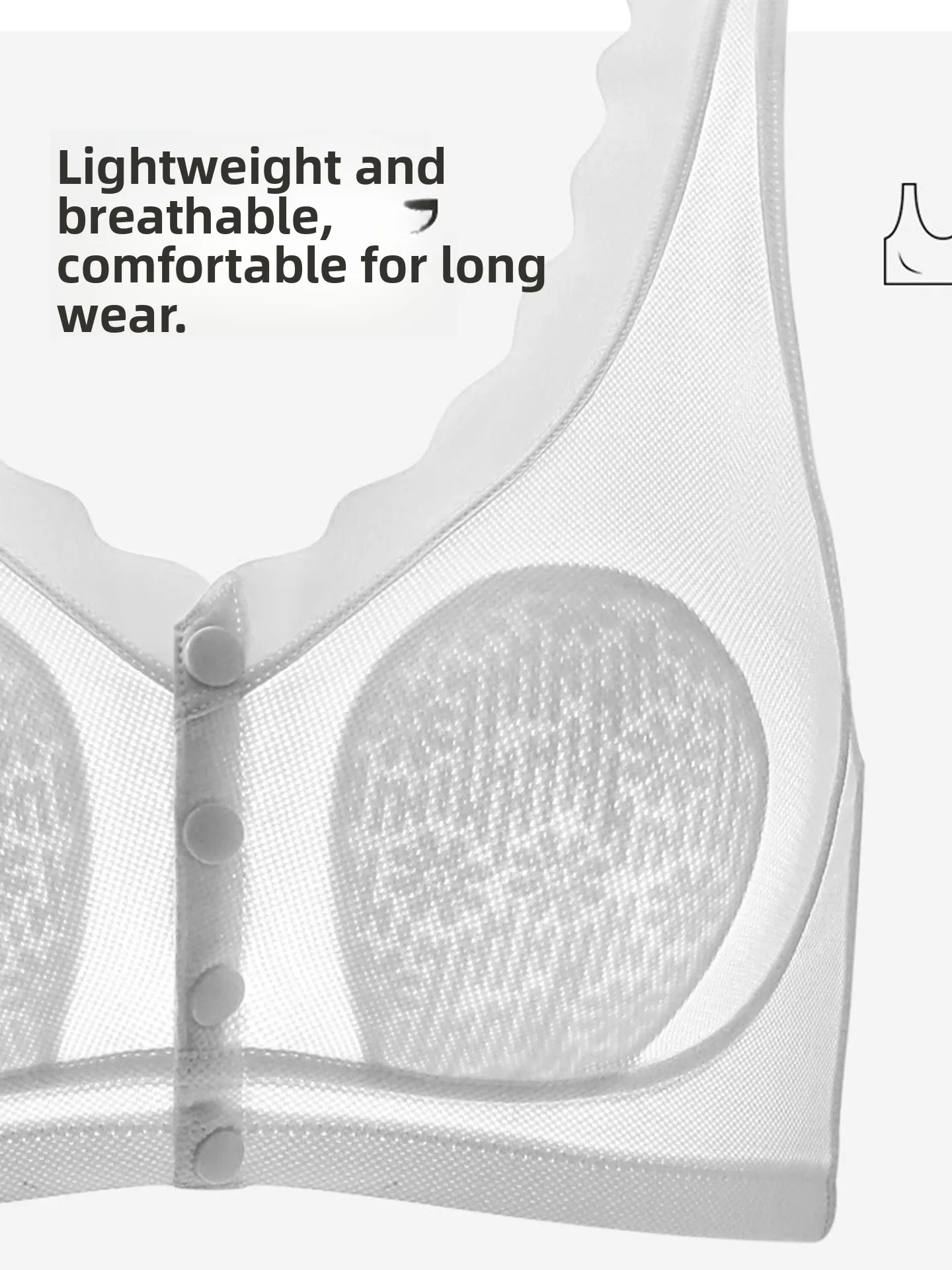 Picture 5: Ultra-Thin No Sponge Maternity Bra Large Size Front Button Design Breathable Comfortable for Feeding Suitable for Middle-Aged...