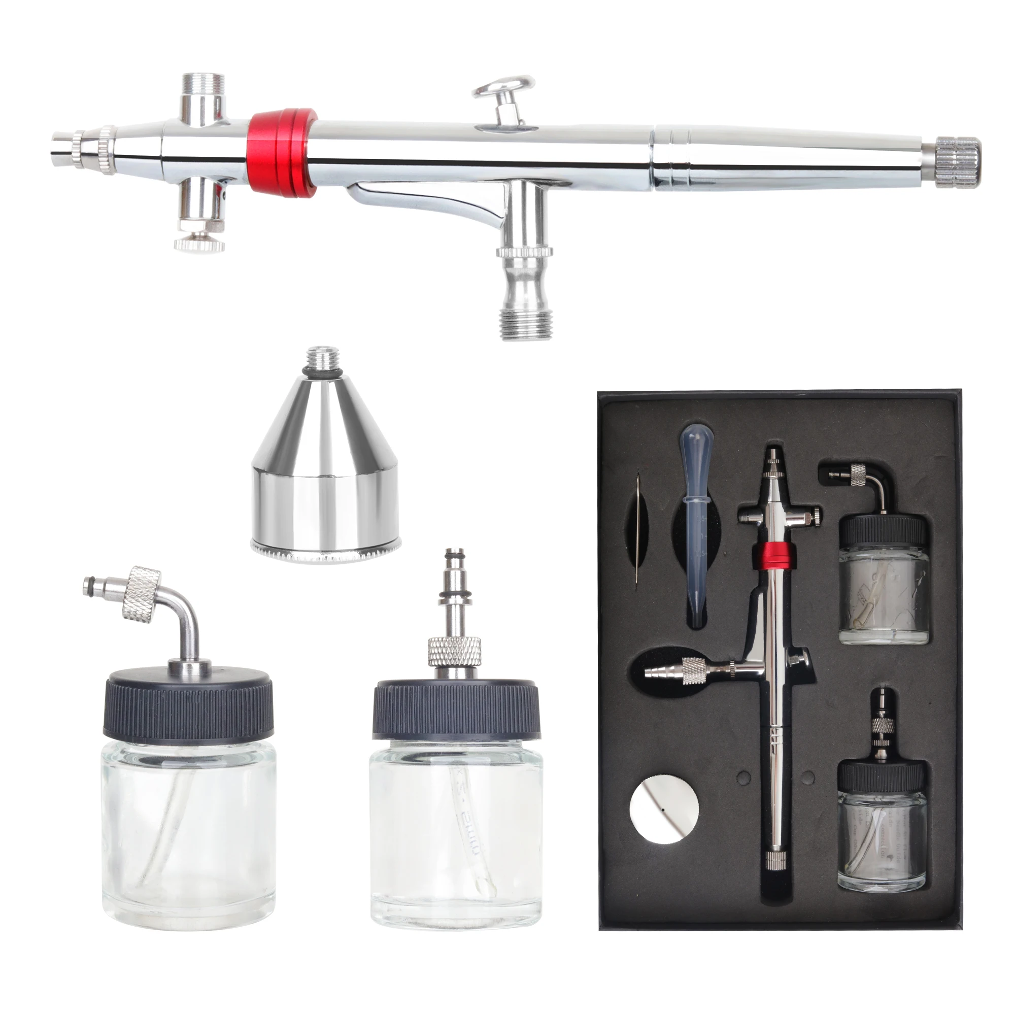 RIBO Newly designed air brush pen has a 360 degree rotatable cup that supports all different positions of air brushes