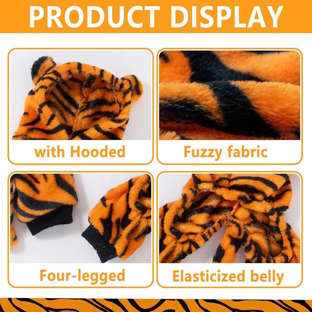 Coral Fleece Cosplay Costume for Pet Clothing for Small Dogs Puppy Cats Clothes Chihuahua Yorkshire Hoodie Coat Tiger Dinosaur