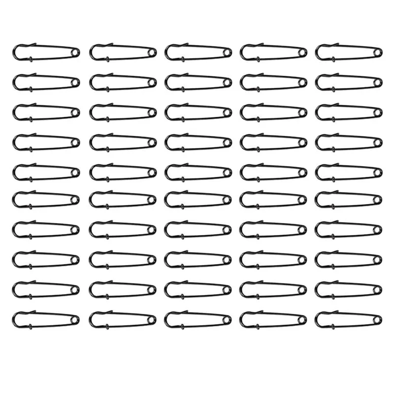 طقم دبوس أمان فولاذي شديد التحمل مقاس 2 بوصة A02M (50 قطعة) - أسود، مثالي للبطانيات والملابس والحرف اليدوية ومشاريع القماشية #4