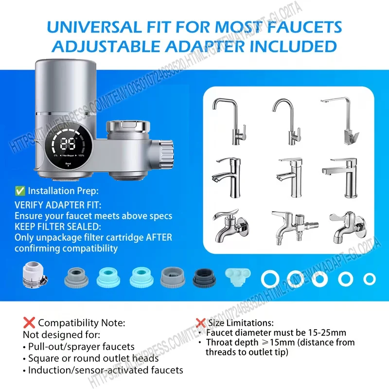 2026 New Digital Display Ultrafiltration Faucet Water Purifier Kitchen Tap Water Filter Faucet Water Purification System