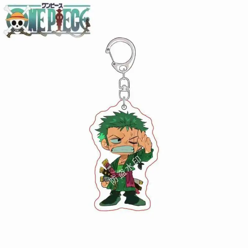 

One Piece Anime Character Acrylic Keychain Gift for Anime Fans Cute Cartoon Chibi Luffy Figure Straw Hat Pirates Collection Gift