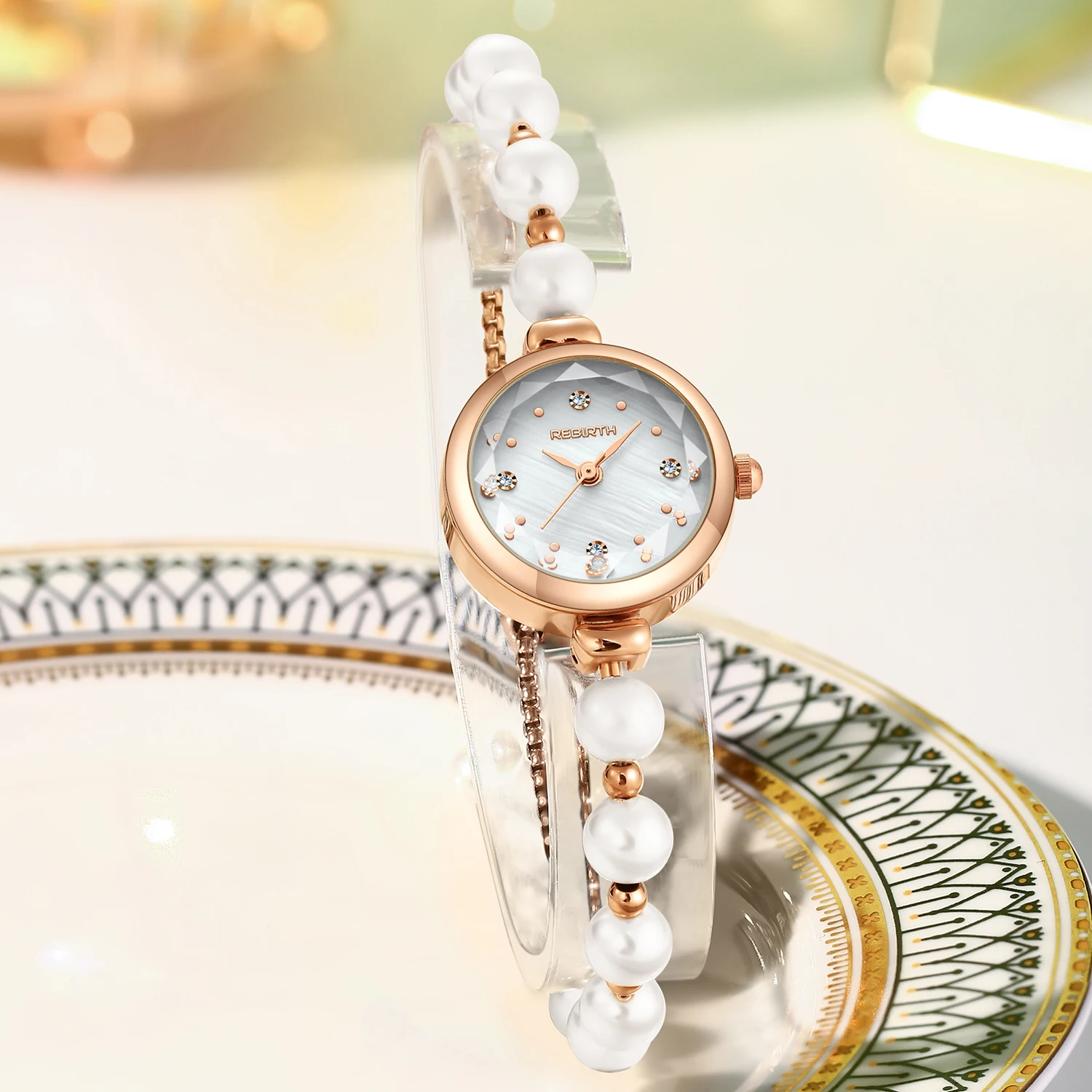 

Цельные женские повседневные простые часы с жемчужным браслетом, легкие роскошные модные часы