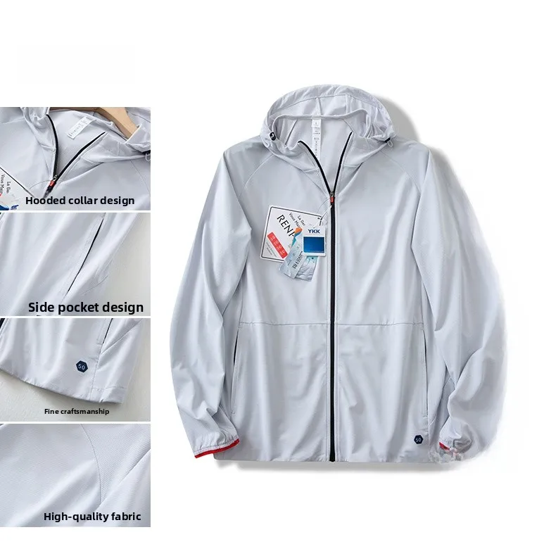 

Tech Cloud Fiber Qui Dry Дышащий четырехсторонний эластичный весенне-летний мужской спортивный костюм на открытом воздухе с защитой от солнца с капюшоном