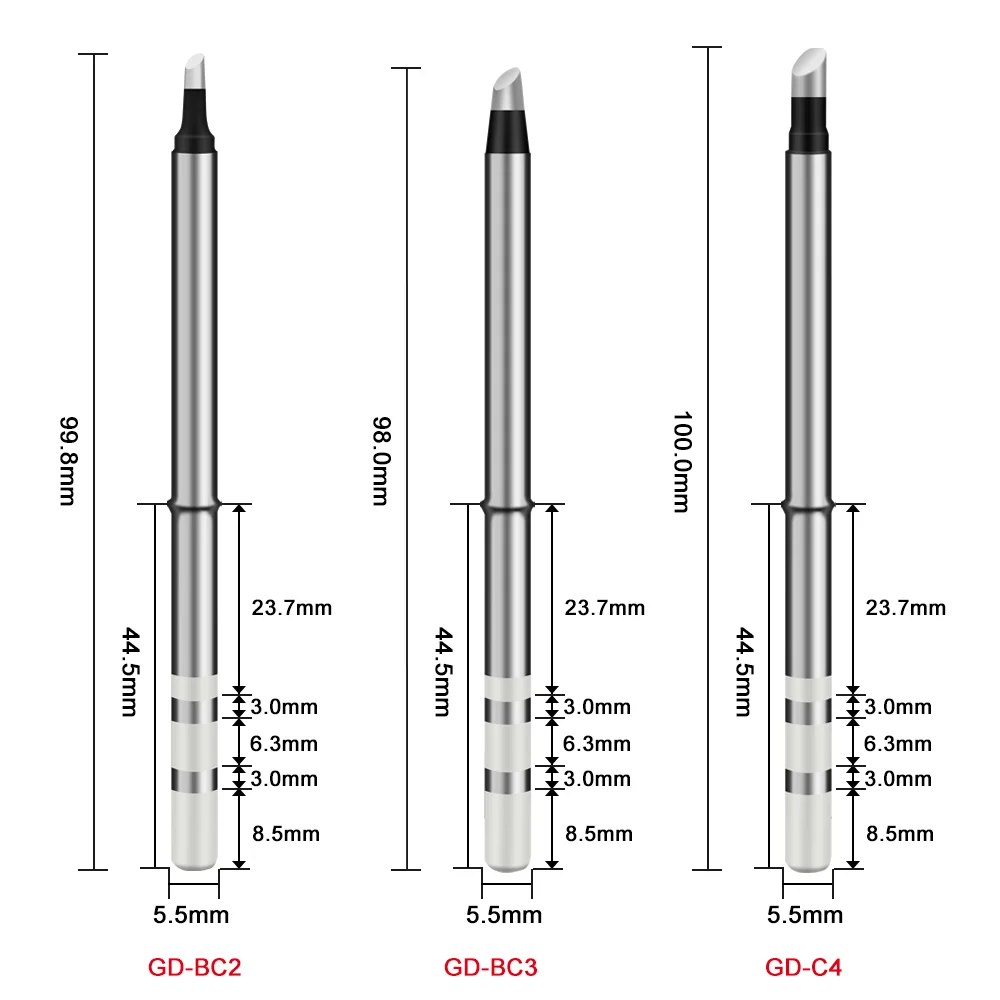 GVDA GD300 Soldering Iron Tips Heated Solder Head Soldering Station Replacement Tips Soldering Iron Sting Welder Iron Tips