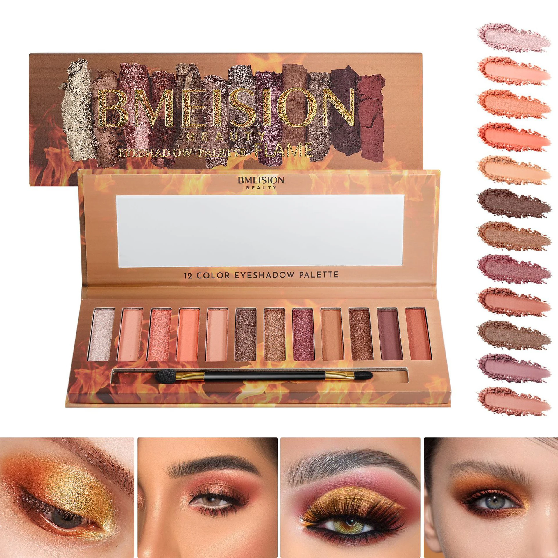 12 色のアイシャドウパレットマットメイクアップ製品女性化粧品新しい美容健康低飽和煙アイシャドウパレット