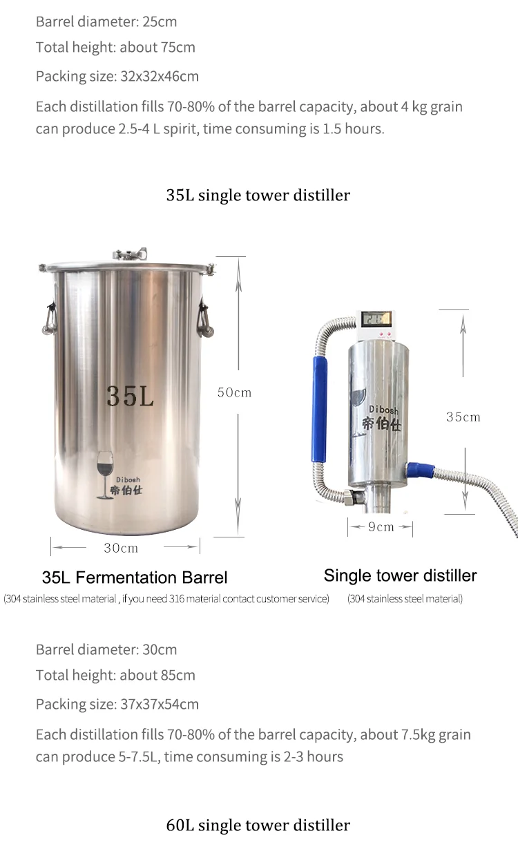 20L dom używany destylator alkoholu sprzęt Moonshine destylacja maszyna do produkcji alkoholu w domu