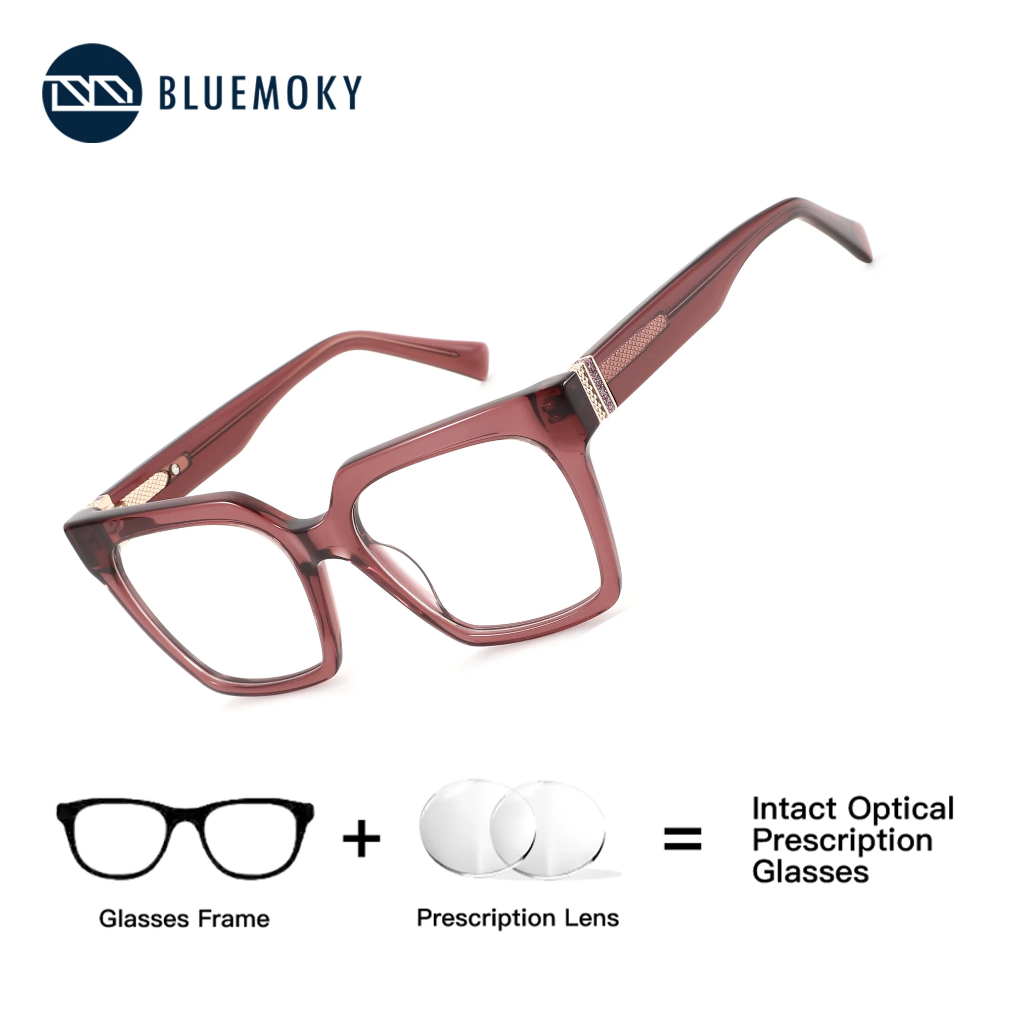 

BLUEMOKY Acetate Butterfly Prescription Glasses Women Photochromic Anti Blue Light Varifocal Dioptric Optical Eyeglasses