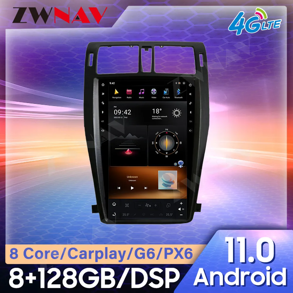 For TOYOTA CROWN 13th 2009-2014 generation Android 11 PX6 8G128G Car Multimedia Player GPS Navigation Audio Radio