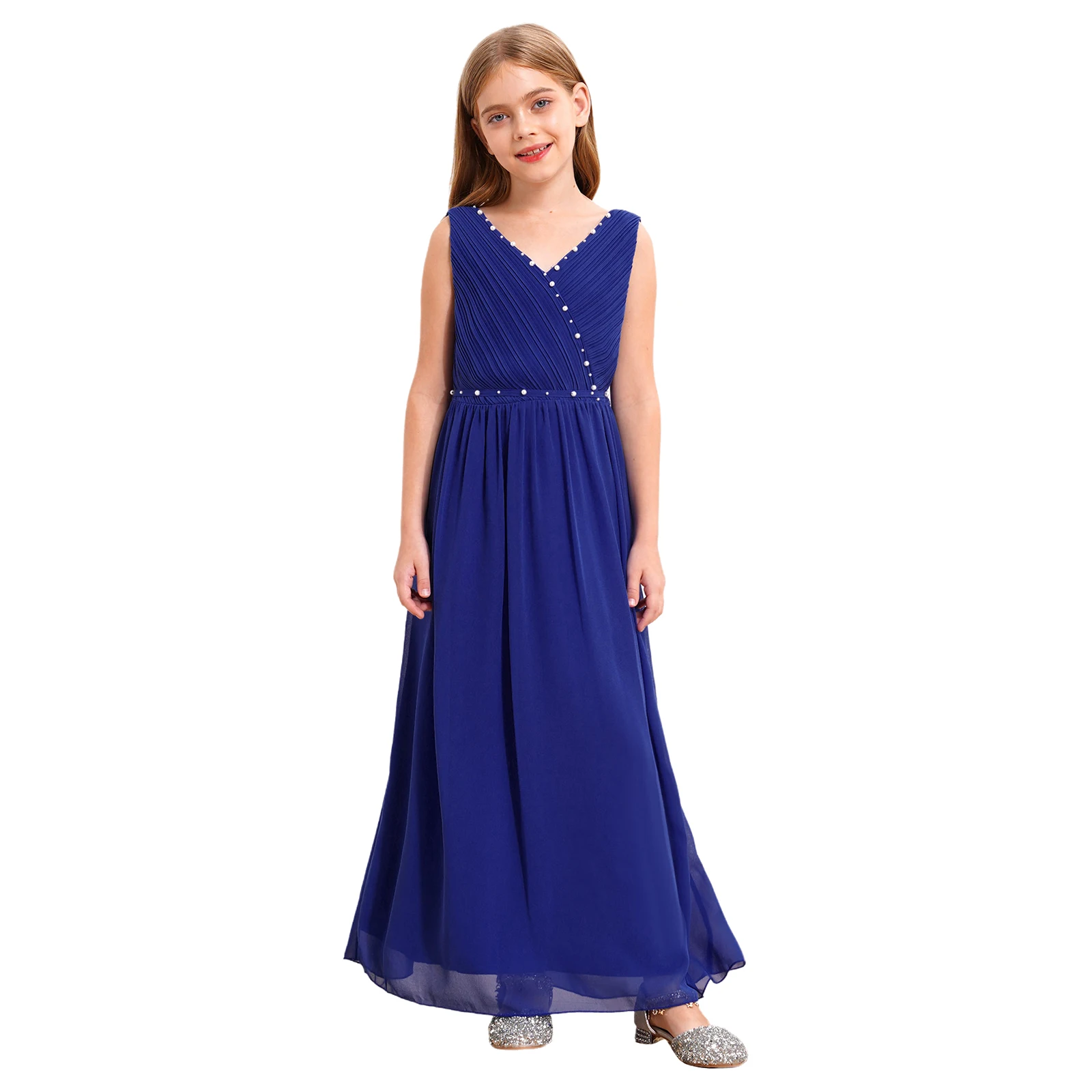 Elegant Dress for Girls Wedding Party Gown Kids Sleeveless Formal Costumes Robes for Holy Communion Birthday Party Dresses