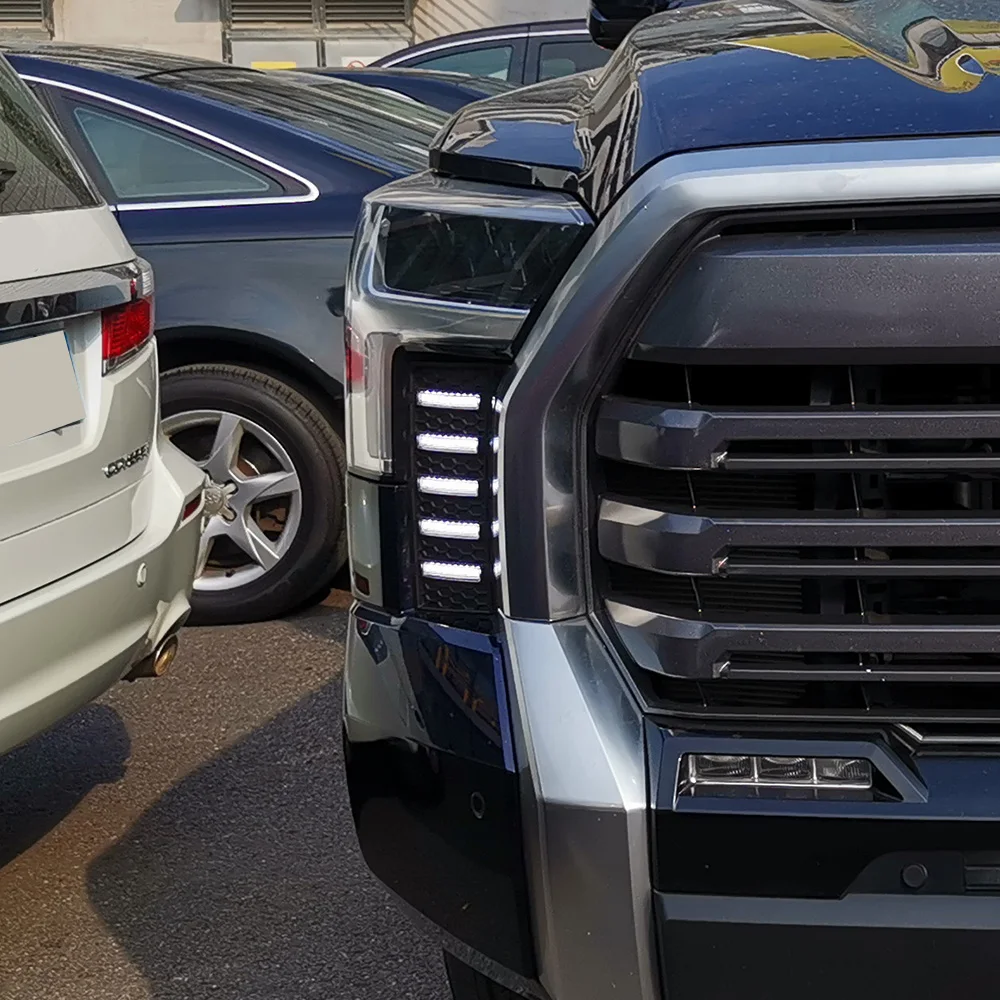 Toyota Tundra Sequoia 2022-2023 자동차 전조등 어셈블리 업그레이드 동적 LED 주간 러닝 라이트 도구 액세서리