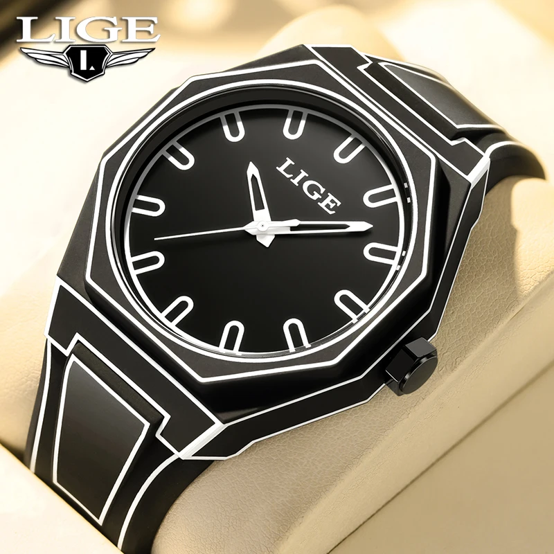 LIGE 2025 New Creative Watches Men Fashion Graffiti Design Mens Watch Sport Waterproof Silicone Quartz Wristwatches Reloj Hombre