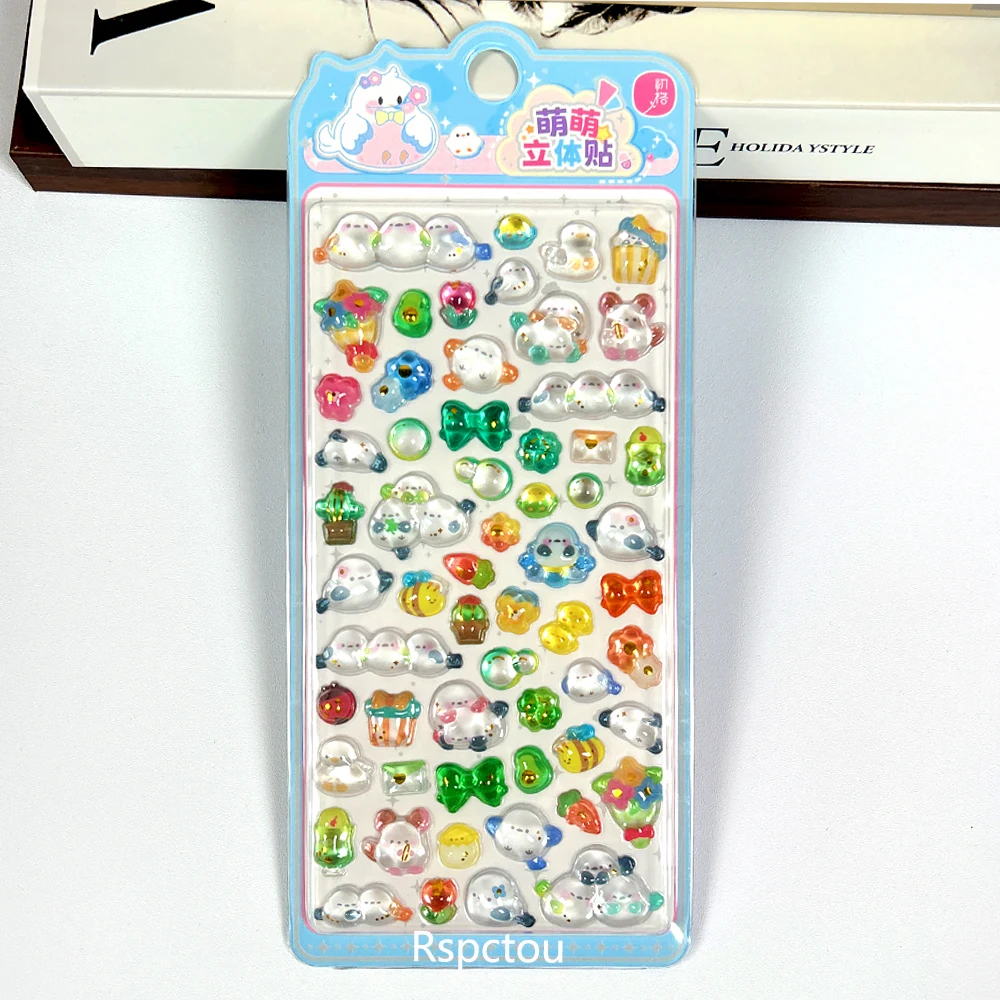 4 قطع ملصقات كرتونية مضحكة على شكل حيوانات ثلاثية الأبعاد، ملصقات لطيفة للألبومات، أدوات مكتبية إبداعية، ملصقات زخرفية جمالية