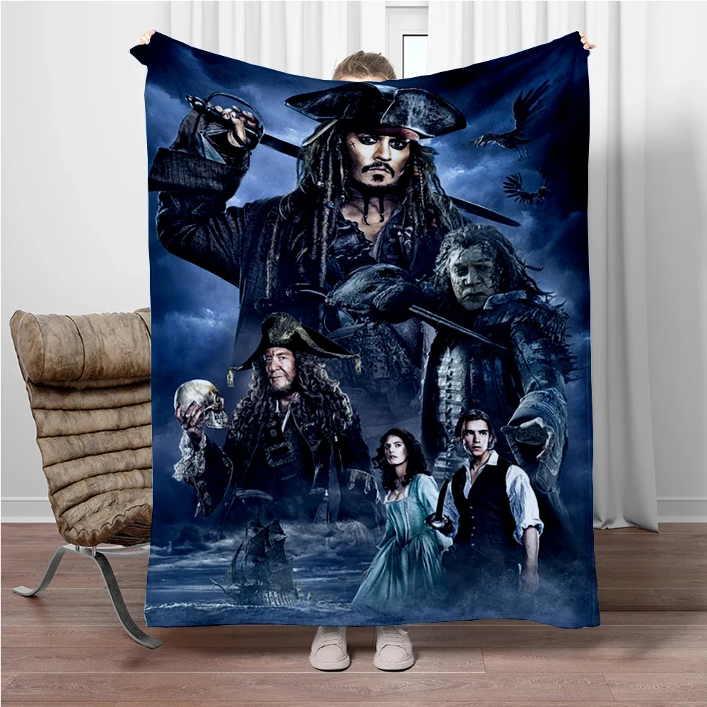 31 Style Pirates of the Caribbean Printed Flannel Four Season Thin Blanket for Sofa Beds Living room Travel Picnic Blanket Gifts