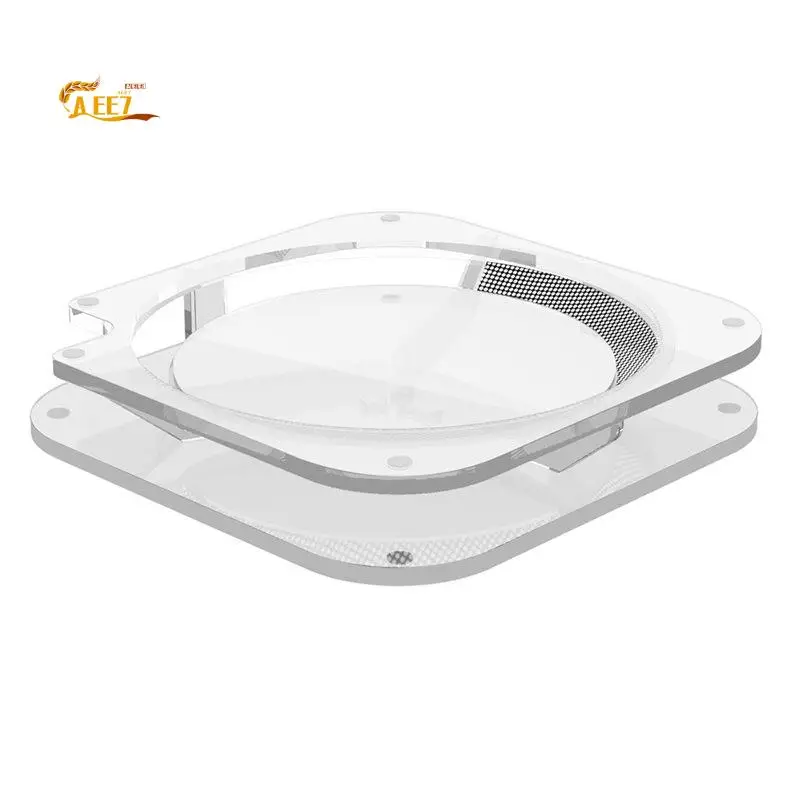 AEE7-Desktop Stand For Mac Mini M4/M4 Pro 2024, Acrylic Desktop Mount Holder Enhanced Airflow & Dustproof Ventilation