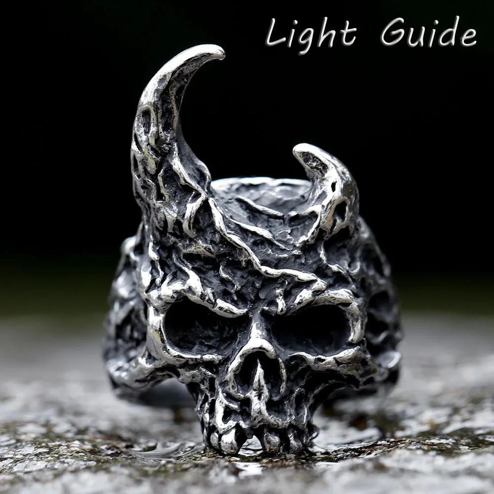 NEW Men's 316L stainless steel Men's Calvarium Skull Ring  Gothic Biker Anel Motorcycle Band jewelry for gift  free shipping