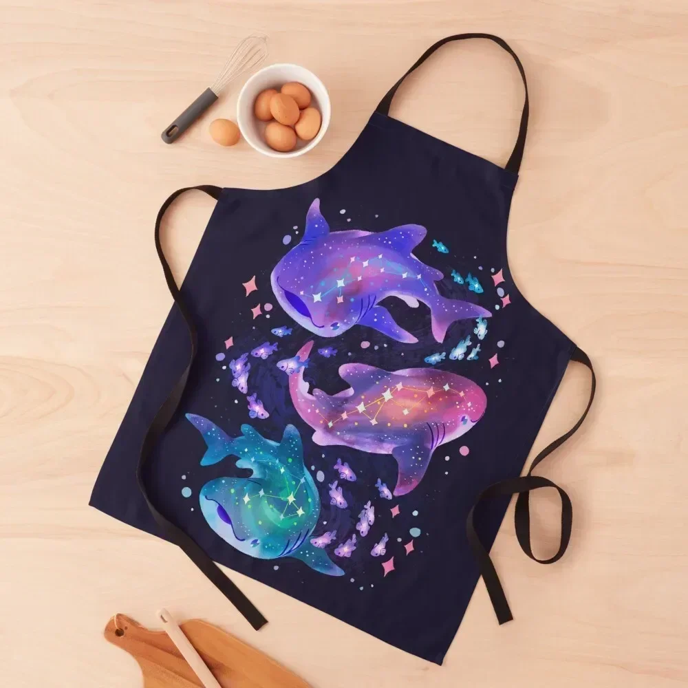 

Cosmic Whale Shark Apron Kitchen Handle For Women Costume Waiter home women Kitchen Kawaii Accessories Apron