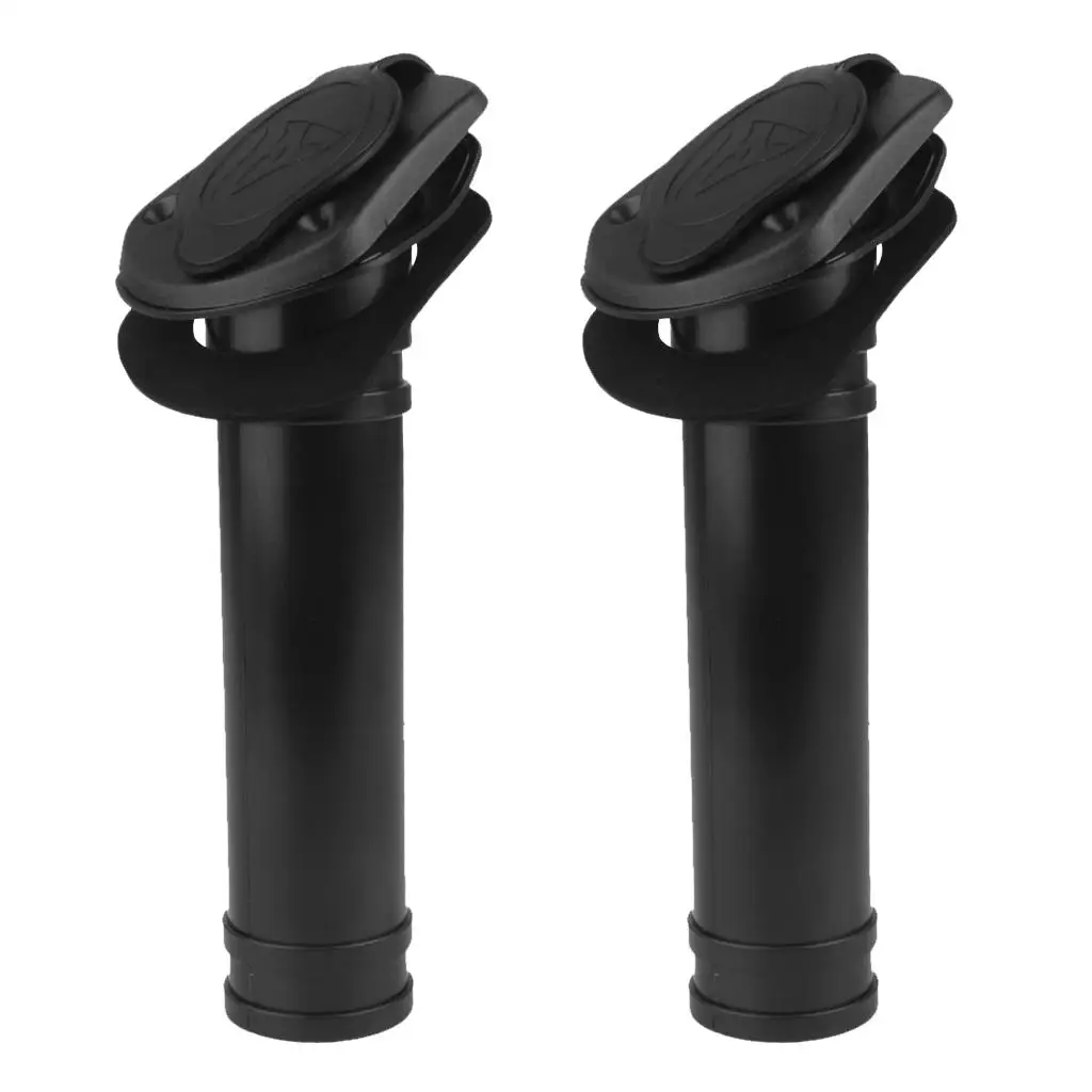 Black Nylon Boat Rod Holders Flush Mount Tube Rack with Cover and Gasket for Kayak Canoe Fishing